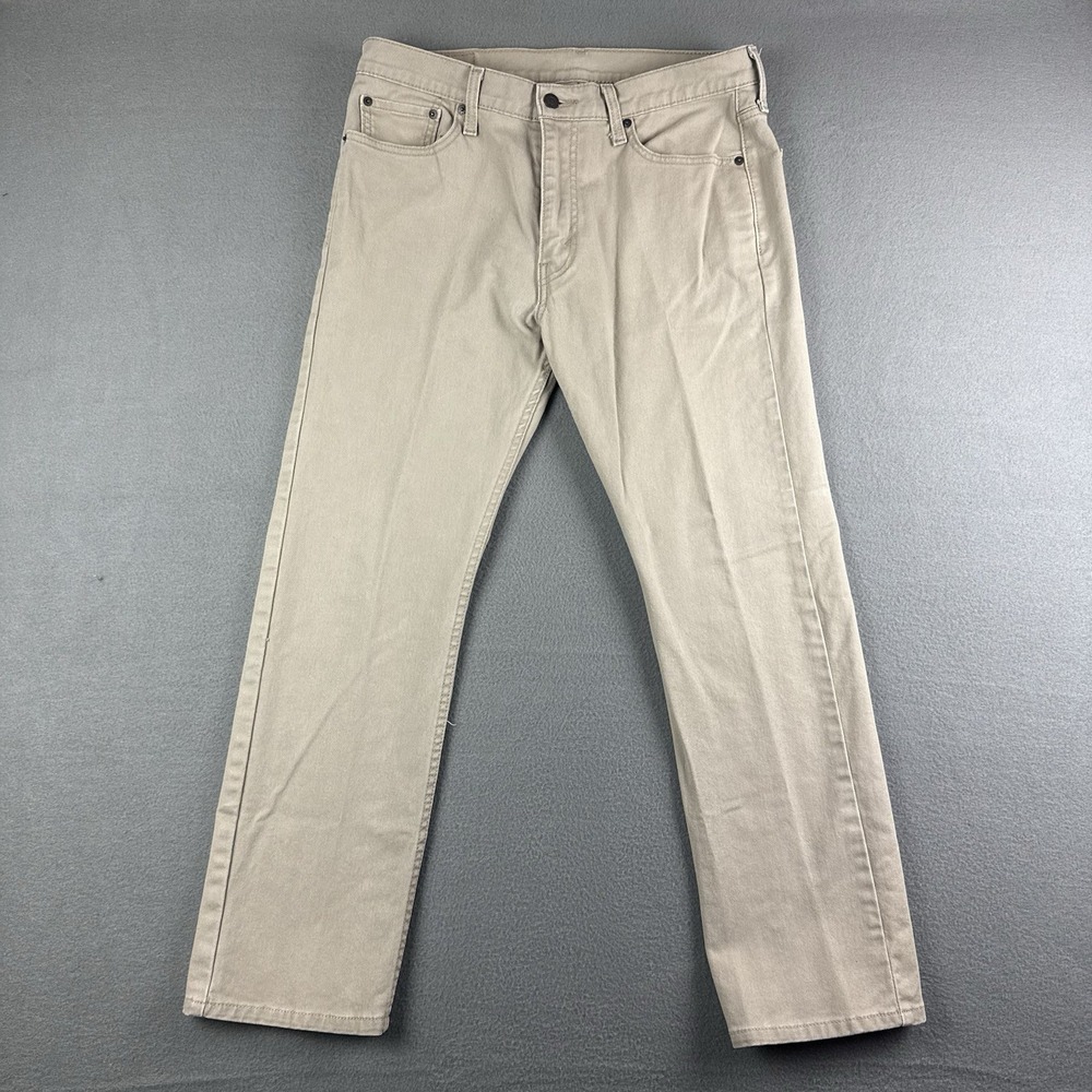 Levi's 33x28* Brown Khaki‎ Tan Slim Tapered Skinny Fit Jeans Denim Pants